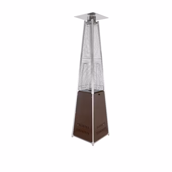 Glass Tube Pyramid Stand Square Flame Heater Landscape Heating Lamp Patio Gas Heater
