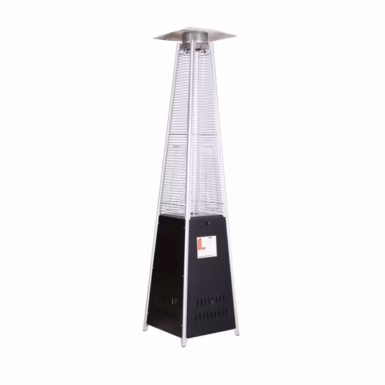 Glass Tube Pyramid Stand Square Flame Heater Landscape Heating Lamp Patio Gas Heater