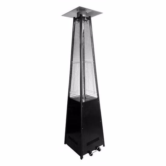 Glass Tube Pyramid Stand Square Flame Heater Landscape Heating Lamp Patio Gas Heater